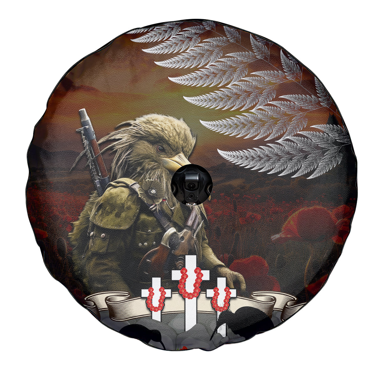 New Zealand ANZAC Day Spare Tire Cover The Ode of Remembrance and Silver Fern LT03 - Polynesian Pride