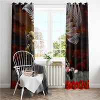 New Zealand ANZAC Day Window Curtain The Ode of Remembrance and Silver Fern
