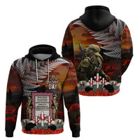 New Zealand ANZAC Day Zip Hoodie The Ode of Remembrance and Silver Fern LT03 - Polynesian Pride