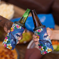 Hawaiian Lei Day Plumeria Humpback Whales 4 in 1 Can Cooler Tumbler Polynesian Art Vibrant Starry Nebula Style LT03 - Polynesian Pride