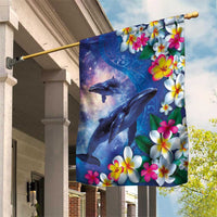 Hawaiian Lei Day Plumeria Humpback Whales Garden Flag Polynesian Art Vibrant Starry Nebula Style LT03 House Flag Art - Polynesian Pride