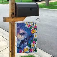 Hawaiian Lei Day Plumeria Humpback Whales Garden Flag Polynesian Art Vibrant Starry Nebula Style LT03 - Polynesian Pride