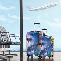 Hawaiian Lei Day Plumeria Humpback Whales Luggage Cover Polynesian Art Vibrant Starry Nebula Style LT03 - Polynesian Pride