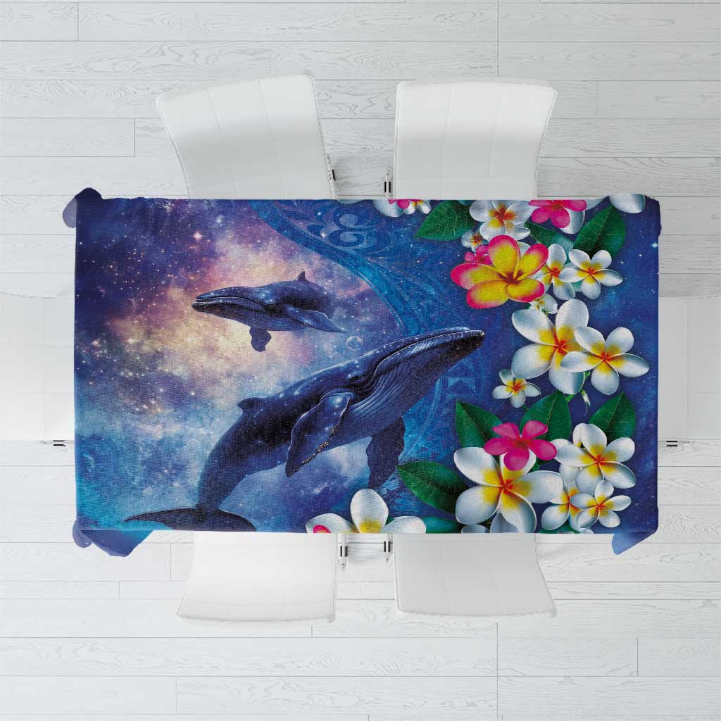 Hawaiian Lei Day Plumeria Humpback Whales Tablecloth Polynesian Art Vibrant Starry Nebula Style LT03 Art - Polynesian Pride