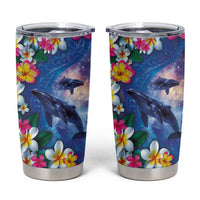 Hawaiian Lei Day Plumeria Humpback Whales Tumbler Cup Polynesian Art Vibrant Starry Nebula Style LT03 Art - Polynesian Pride