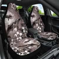 Hawaiian Lei Day Plumeria Humpback Whales Car Seat Cover Polynesian Art Vibrant Starry Nebula Grayscale Style LT03 One Size Art - Polynesian Pride