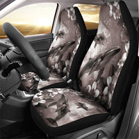 Hawaiian Lei Day Plumeria Humpback Whales Car Seat Cover Polynesian Art Vibrant Starry Nebula Grayscale Style LT03 - Polynesian Pride