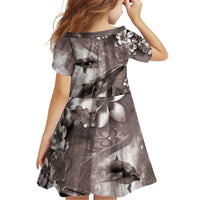 Hawaiian Lei Day Plumeria Humpback Whales Family Matching Mermaid Dress and Hawaiian Shirt Polynesian Art Vibrant Starry Nebula Grayscale Style LT03 - Polynesian Pride