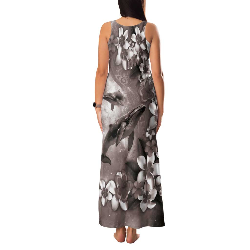 Hawaiian Lei Day Plumeria Humpback Whales Family Matching Tank Maxi Dress and Hawaiian Shirt Polynesian Art Vibrant Starry Nebula Grayscale Style LT03 - Polynesian Pride
