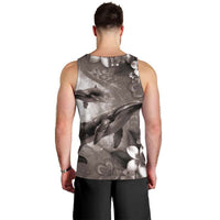 Hawaiian Lei Day Plumeria Humpback Whales Men Tank Top Polynesian Art Vibrant Starry Nebula Grayscale Style LT03 - Polynesian Pride