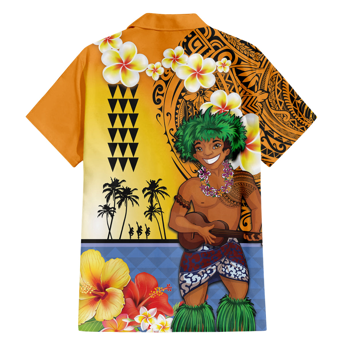Happy Lei Day Family Matching Long Sleeve Bodycon Dress and Hawaiian Shirt Hula Male Dancer Polynesian Flower Kakau Pattern LT03 - Polynesian Pride