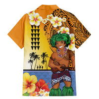 Happy Lei Day Family Matching Mermaid Dress and Hawaiian Shirt Hula Male Dancer Polynesian Flower Kakau Pattern LT03 - Polynesian Pride