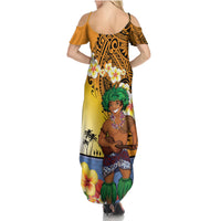 Happy Lei Day Family Matching Summer Maxi Dress and Hawaiian Shirt Hula Male Dancer Polynesian Flower Kakau Pattern LT03 - Polynesian Pride