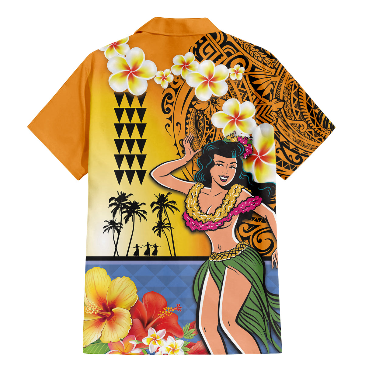 Happy Lei Day Family Matching Mermaid Dress and Hawaiian Shirt Hula Girl Polynesian Flower Kakau Pattern LT03 - Polynesian Pride