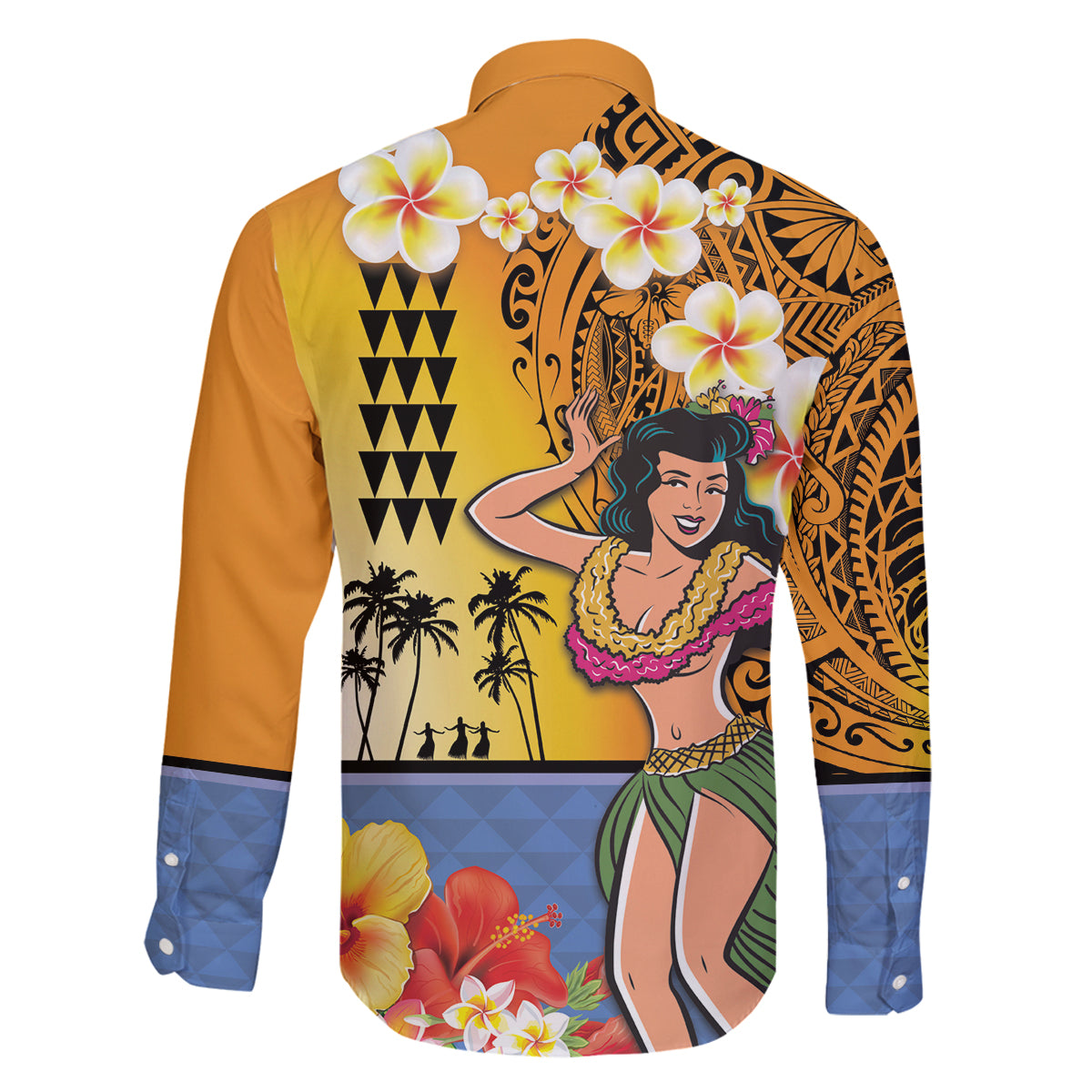 Happy Lei Day Family Matching Off Shoulder Short Dress and Hawaiian Shirt Hula Girl Polynesian Flower Kakau Pattern LT03 - Polynesian Pride