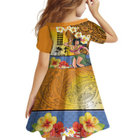 Happy Lei Day Family Matching Puletasi and Hawaiian Shirt Hula Girl Polynesian Flower Kakau Pattern LT03 - Polynesian Pride