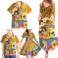 Happy Lei Day Family Matching Summer Maxi Dress and Hawaiian Shirt Hula Girl Polynesian Flower Kakau Pattern LT03 - Polynesian Pride