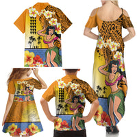 Happy Lei Day Family Matching Summer Maxi Dress and Hawaiian Shirt Hula Girl Polynesian Flower Kakau Pattern LT03 - Polynesian Pride