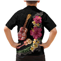 Ukulele mix Polynesian Flower Family Matching Mermaid Dress and Hawaiian Shirt Hawaiian Tribal Pattern LT03 - Polynesian Pride