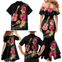 Ukulele mix Polynesian Flower Family Matching Mermaid Dress and Hawaiian Shirt Hawaiian Tribal Pattern LT03 - Polynesian Pride