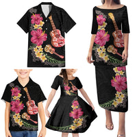 Ukulele mix Polynesian Flower Family Matching Puletasi and Hawaiian Shirt Hawaiian Tribal Pattern LT03 - Polynesian Pride