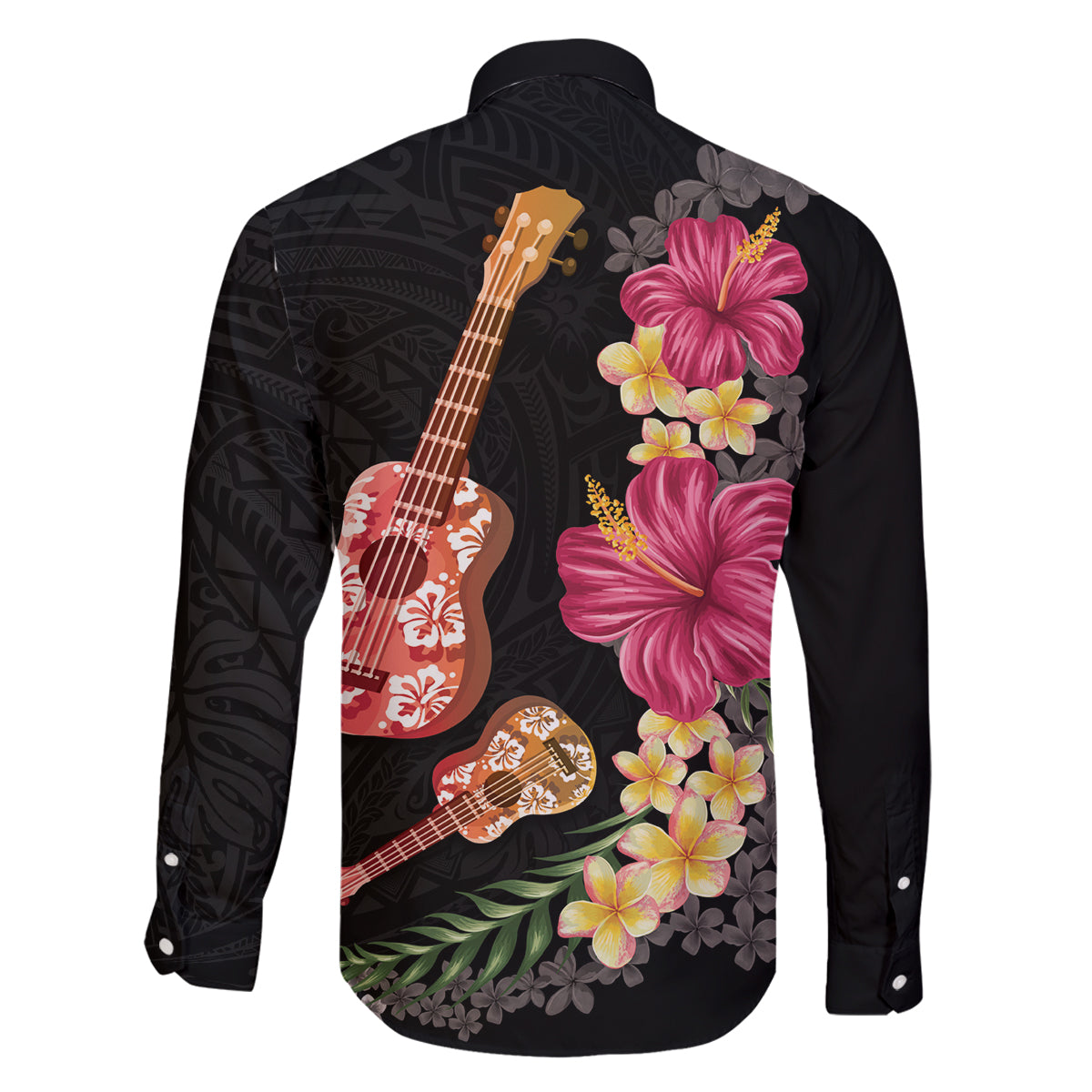 Ukulele mix Polynesian Flower Family Matching Puletasi and Hawaiian Shirt Hawaiian Tribal Pattern LT03 - Polynesian Pride