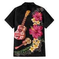 Ukulele mix Polynesian Flower Family Matching Short Sleeve Bodycon Dress and Hawaiian Shirt Hawaiian Tribal Pattern LT03 - Polynesian Pride