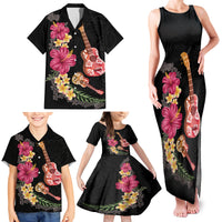 Ukulele mix Polynesian Flower Family Matching Tank Maxi Dress and Hawaiian Shirt Hawaiian Tribal Pattern LT03 - Polynesian Pride