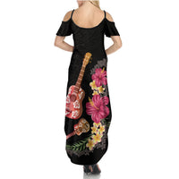 Ukulele mix Polynesian Flower Summer Maxi Dress Hawaiian Tribal Pattern LT03 - Polynesian Pride