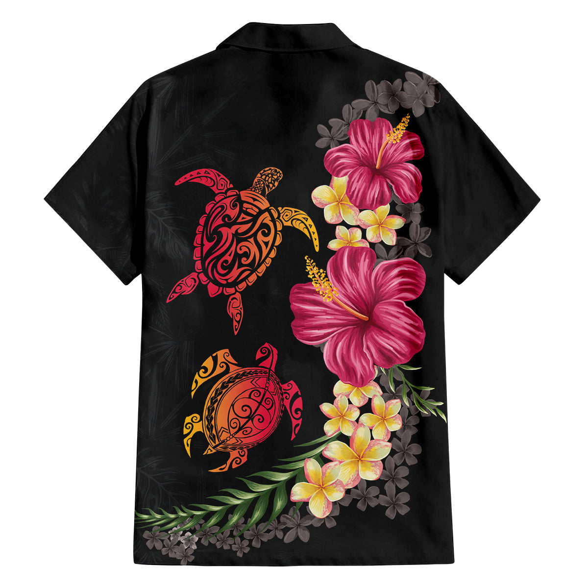 Hawaiian Flower and Tribal Turtle Family Matching Off Shoulder Maxi Dress and Hawaiian Shirt Colorful Style LT03 - Polynesian Pride