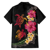 Hawaiian Flower and Tribal Turtle Family Matching Off Shoulder Maxi Dress and Hawaiian Shirt Colorful Style LT03 - Polynesian Pride