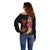 Hawaiian Flower and Tribal Turtle Off Shoulder Sweater Colorful Style