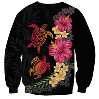 Hawaiian Flower and Tribal Turtle Sweatshirt Colorful Style