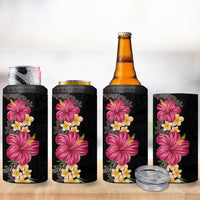 Hawaiian Plumeria and Hibiscus 4 in 1 Can Cooler Tumbler Colorful Style LT03 - Polynesian Pride