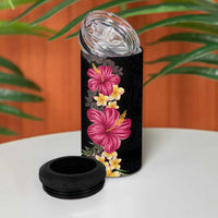 Hawaiian Plumeria and Hibiscus 4 in 1 Can Cooler Tumbler Colorful Style LT03 - Polynesian Pride