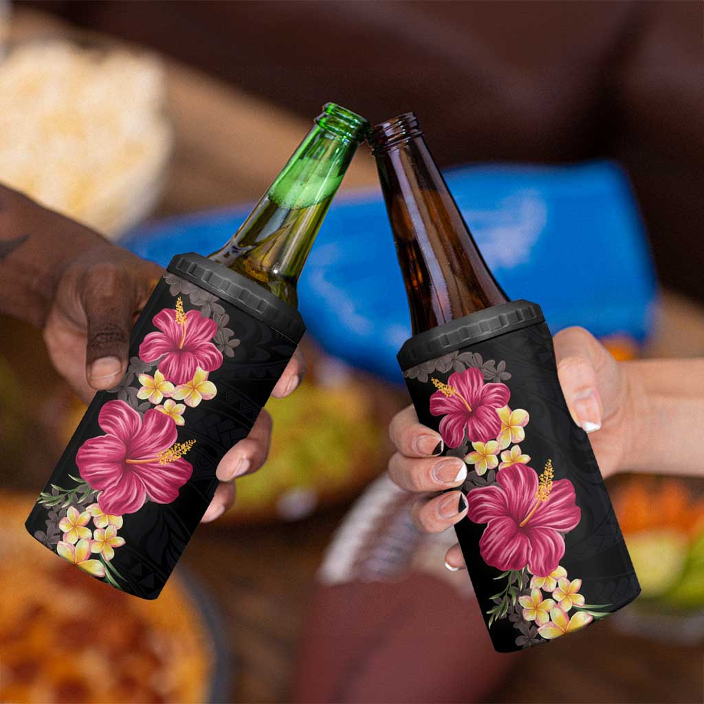Hawaiian Plumeria and Hibiscus 4 in 1 Can Cooler Tumbler Colorful Style LT03 - Polynesian Pride