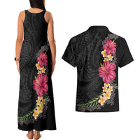 Hawaiian Plumeria and Hibiscus Couples Matching Tank Maxi Dress and Hawaiian Shirt Colorful Style LT03 - Polynesian Pride