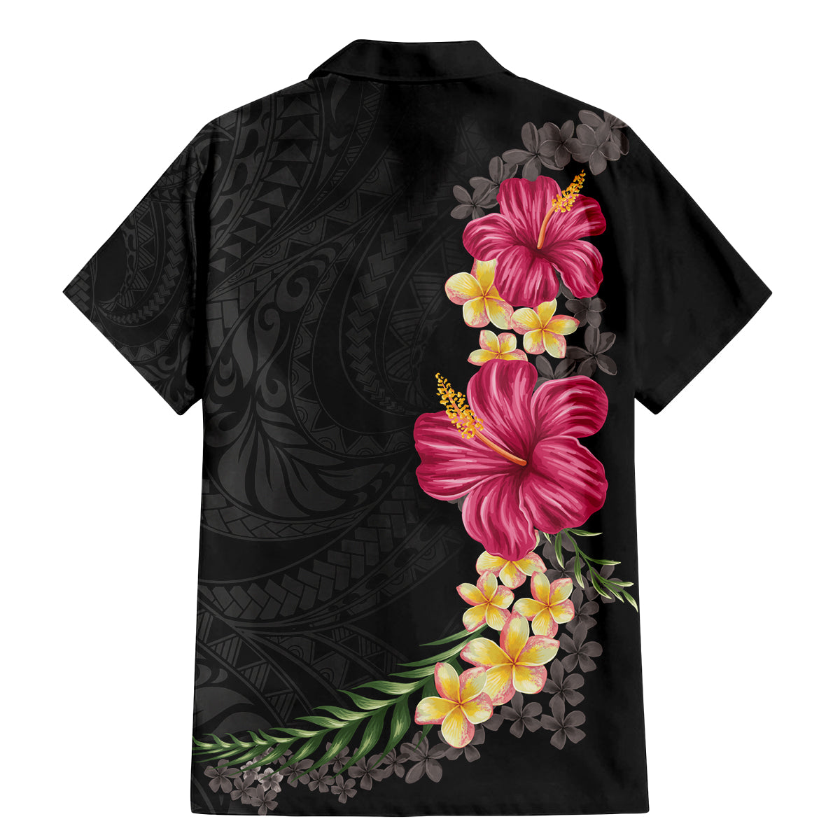 Hawaiian Plumeria and Hibiscus Family Matching Mermaid Dress and Hawaiian Shirt - Colorful Style LT03 - Polynesian Pride
