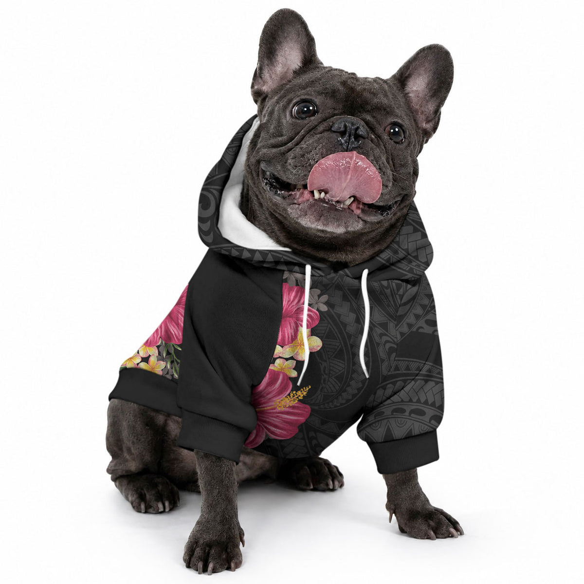 Hawaiian Plumeria and Hibiscus Pet Hoodie