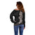 Hawaiian Plumeria and Hibiscus Off Shoulder Sweater Grayscale Mode