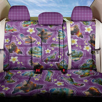 Hawaiian Island Shapes-Iconic Landscape Back Car Seat Cover with Plumeria and Palaka Purple Color LT03 One Size Purple - Polynesian Pride