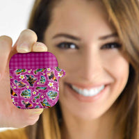 Hawaiian Island Shapes-Iconic Landscape AirPods Case with Plumeria and Palaka Pink Color LT03 - Polynesian Pride