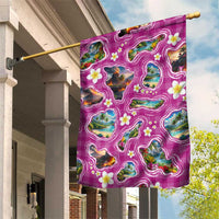 Hawaiian Island Shapes-Iconic Landscape Garden Flag with Plumeria and Palaka Pink Color LT03 House Flag Pink - Polynesian Pride