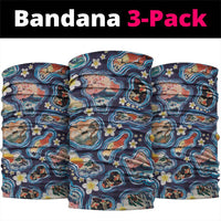 Hawaii Islands Map Design with Japanese Landscape Neck Gaiter Hawaiian Japan Fusion Art Navy Color LT03 package One Size: 25*50cm Navy - Polynesian Pride