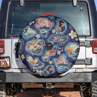 Hawaii Islands Map Design with Japanese Landscape Spare Tire Cover Hawaiian Japan Fusion Art Navy Color LT03 Navy - Polynesian Pride