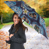 Hawaii Islands Map Design with Japanese Landscape Umbrella Hawaiian Japan Fusion Art Navy Color LT03 - Polynesian Pride
