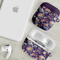 Hawaii Islands Map Design with Japanese Landscape AirPods Case Hawaiian Japan Fusion Art Purple Color LT03 - Polynesian Pride