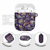 Hawaii Islands Map Design with Japanese Landscape AirPods Case Hawaiian Japan Fusion Art Purple Color LT03 - Polynesian Pride