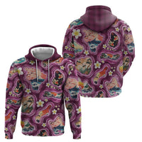 Hawaii Islands Map Design with Japanese Landscape Hoodie Hawaiian Japan Fusion Art Pink Color LT03 - Polynesian Pride