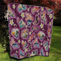 Hawaii Islands Map Design with Japanese Landscape Quilt Hawaiian Japan Fusion Art Pink Color LT03 - Polynesian Pride